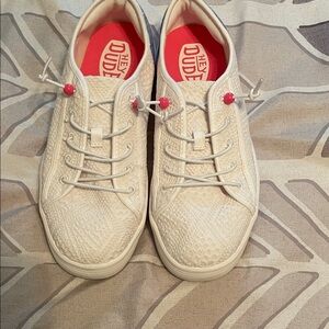 Hey Dude Women's white eyelet Sneakers